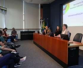 Workshop com representantes internacionais da UnB - Secretaria de Internacionalização (INT). 10/04/2026. Foto: Beto Monteiro/GRE Ascom
